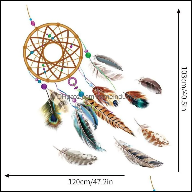 wall stickers dream catcher door sticker home living room decor simple style feather girl kid child gifts bedroom decorations
