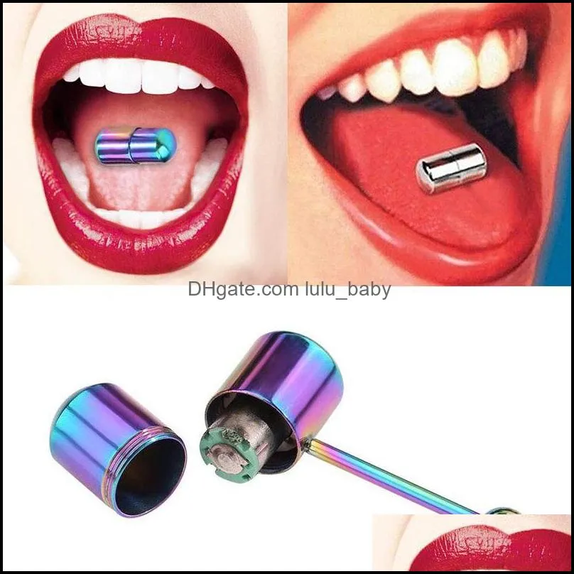 1pcs colorful koosh vibrating vibrate tongue bar ring stud shellhard fashion tunnels body piercing jewel jllcxw 65c3