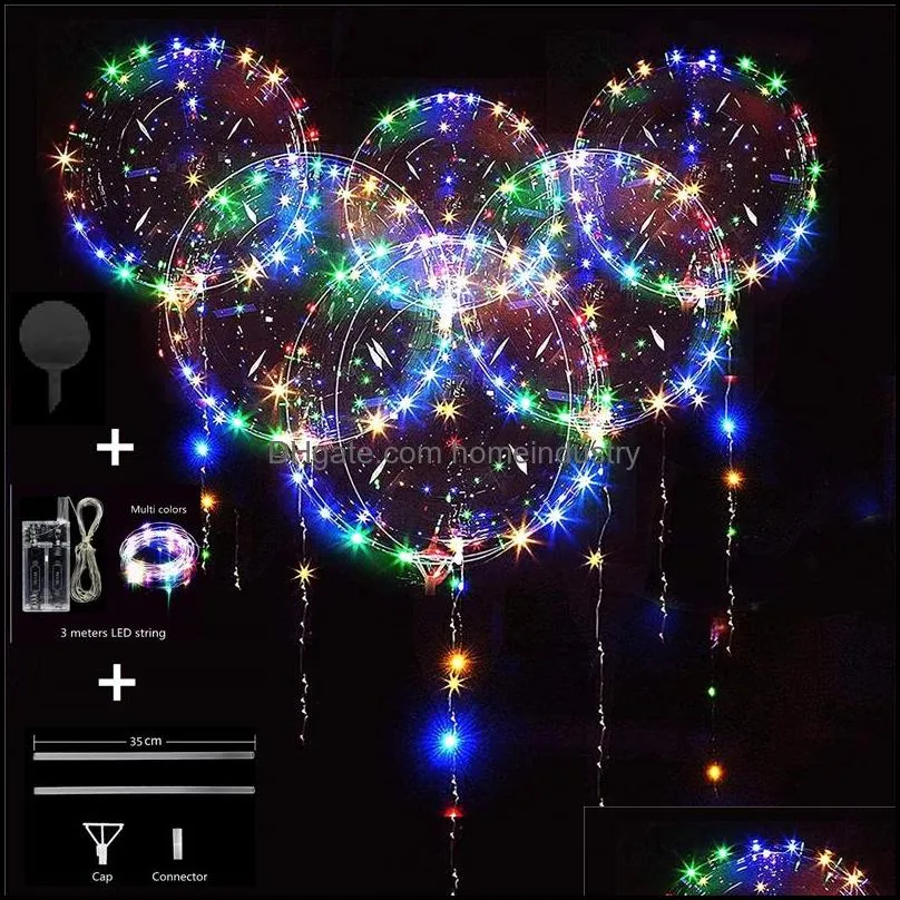 light up bobo balloon luminous transparent party decoration bubble balloon with led strings