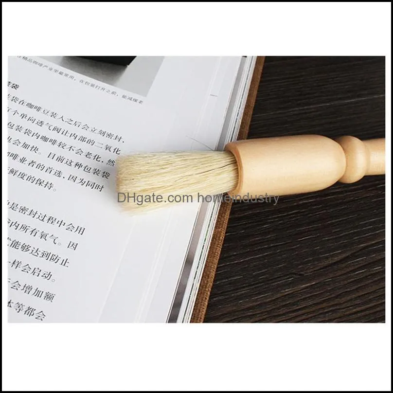 coffee machine grinder cleaning brush bristle wooden handle coffee milk powder brushes household bar cleaning tools