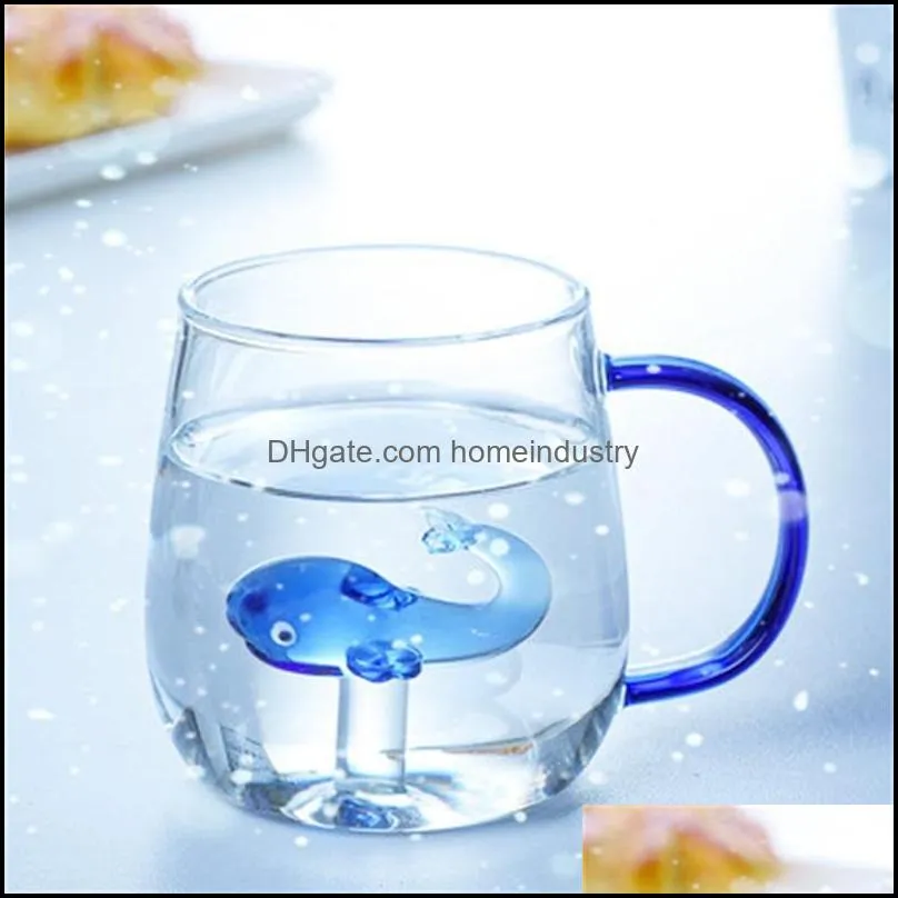 cartoon animal shape home cute high borosilicate glass single layer living room with guests juice cold drink cup