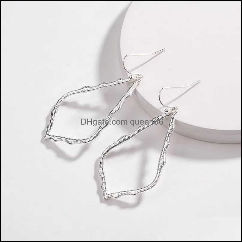 style designer frame teardrop charms earrings for women fashion jewelry painting metal statement water drop earring