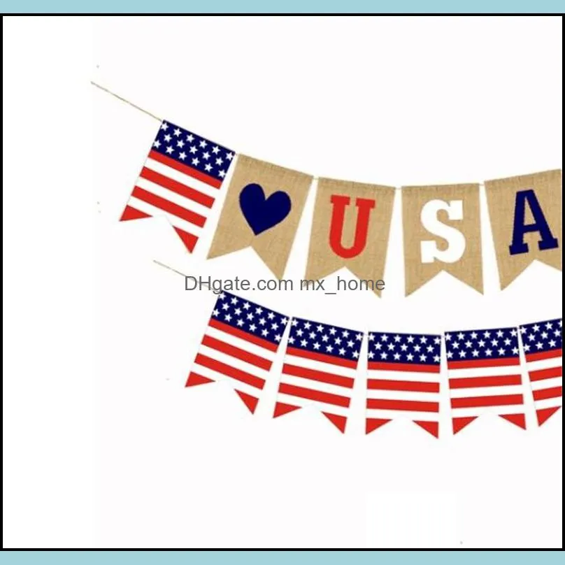 usa swallowtail banners independence day string flags usa letters bunting banners 4th of july party decoration 1363 v2