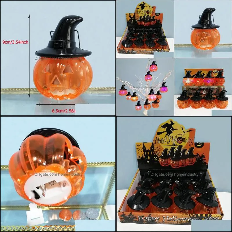 flash halloween pumpkin lamp cute plastic pumpkin light creative night light halloween decoration hanging pumpkin lantern dbc vt0972