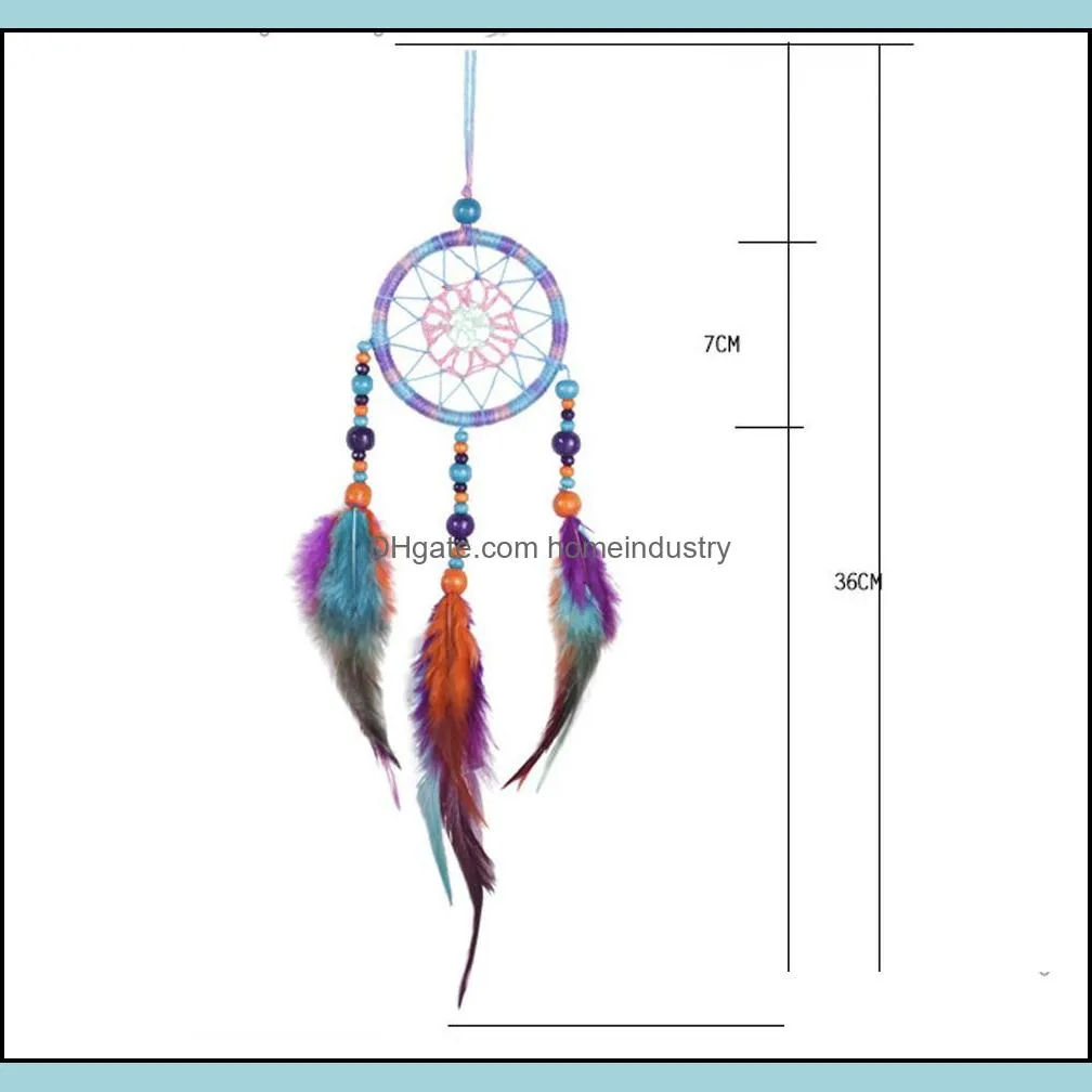 national style dream catcher hand made feather pendant antique imitation circular net home room decor wall art and crafts