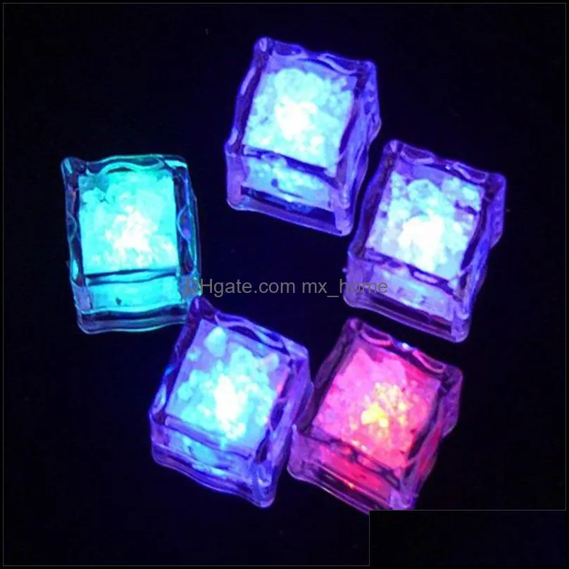aoto colors mini romantic luminous cube led artificial ice cube flash led light wedding christmas party decoration 530 s2