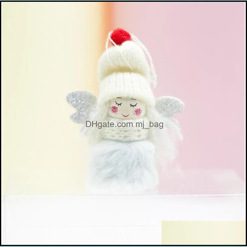 plush angel girl christmas pendant xmas tree gifts ornaments elf doll outdoor decorations multicolor fashion baubles 2 76xb g2