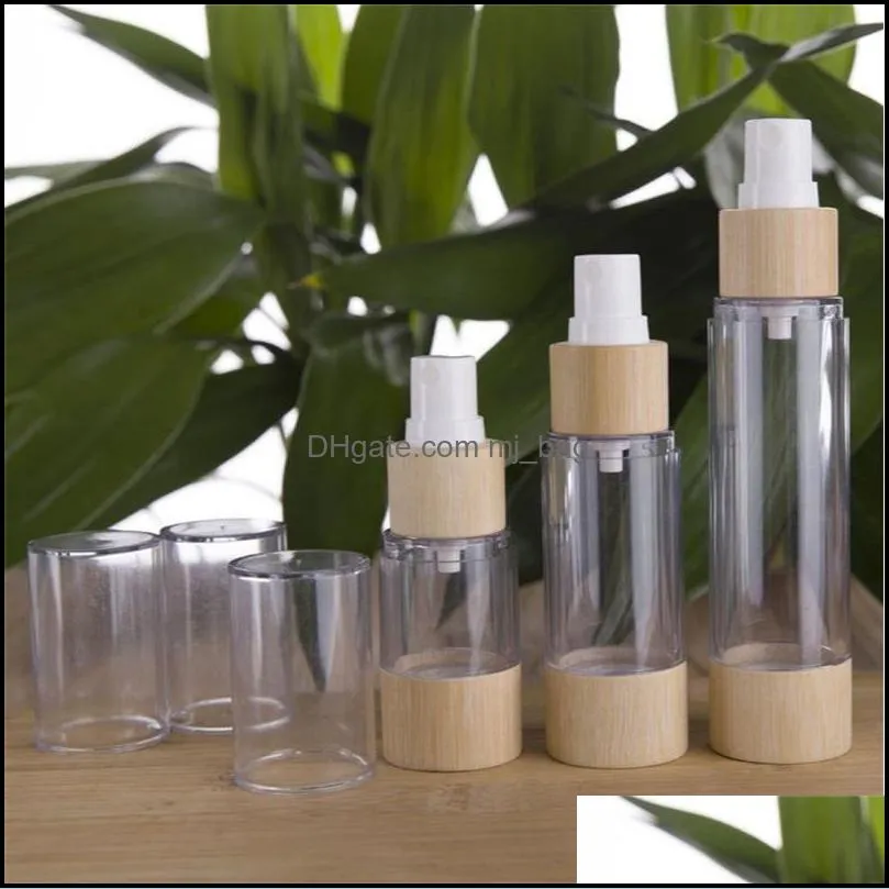 empty hand sanitizer bottles plastic pump spray bottle bamboo perfume travel clear separate bottling fashion 7 4zb g2