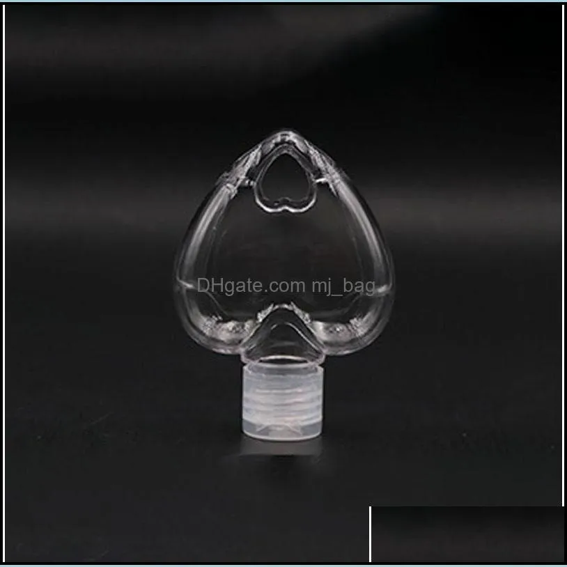 empty hand sanitizer bottle 50ml love heart key ring hook petg refillable clear perfume bottles home travel portable 1 6ly g2