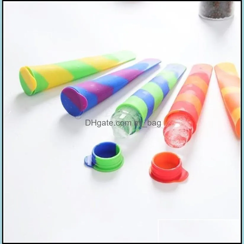 silicone ice cream mould household with cover box colorful ices stick mold stripe multicolour kitchen supplies 1 8bj f2