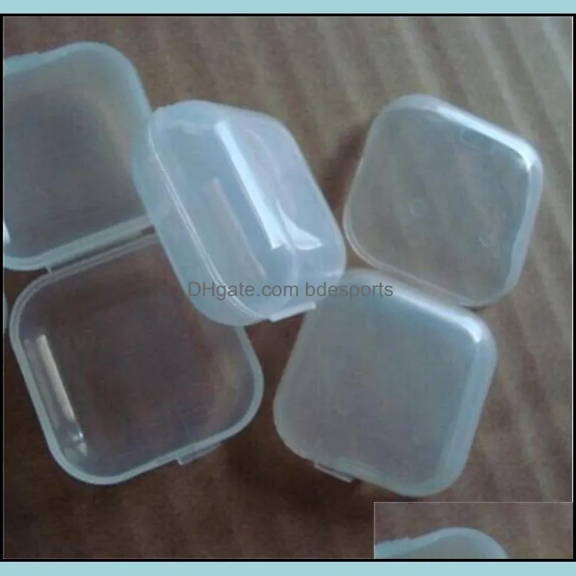 transparent plastic square case mini earplug with cover storage box portable home hotel 3.5x3.5x1.7cm boxes 0 08yd g2