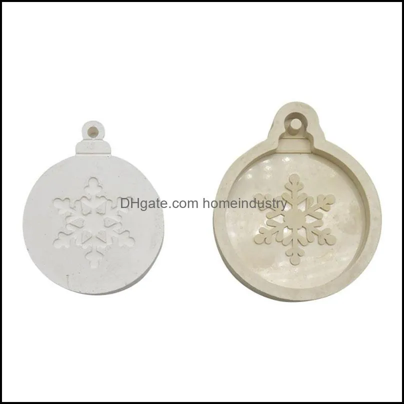 silicone bakeware molds for diy snowflake christmas tree hanging baking tool kids keychain perfume car pendant cake decoration kkb2768