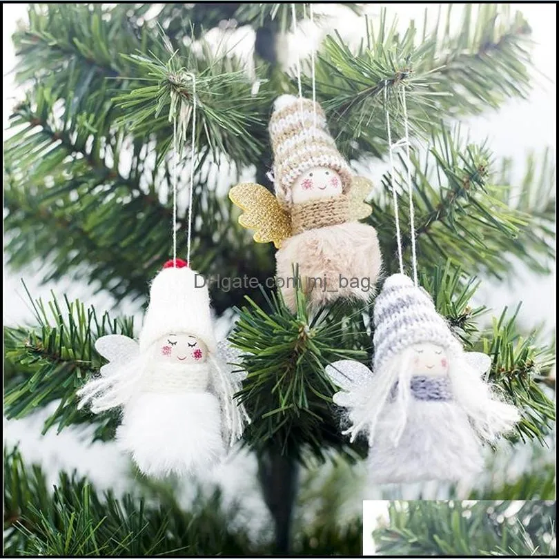 plush angel girl christmas pendant xmas tree gifts ornaments elf doll outdoor decorations multicolor fashion baubles 2 76xb g2