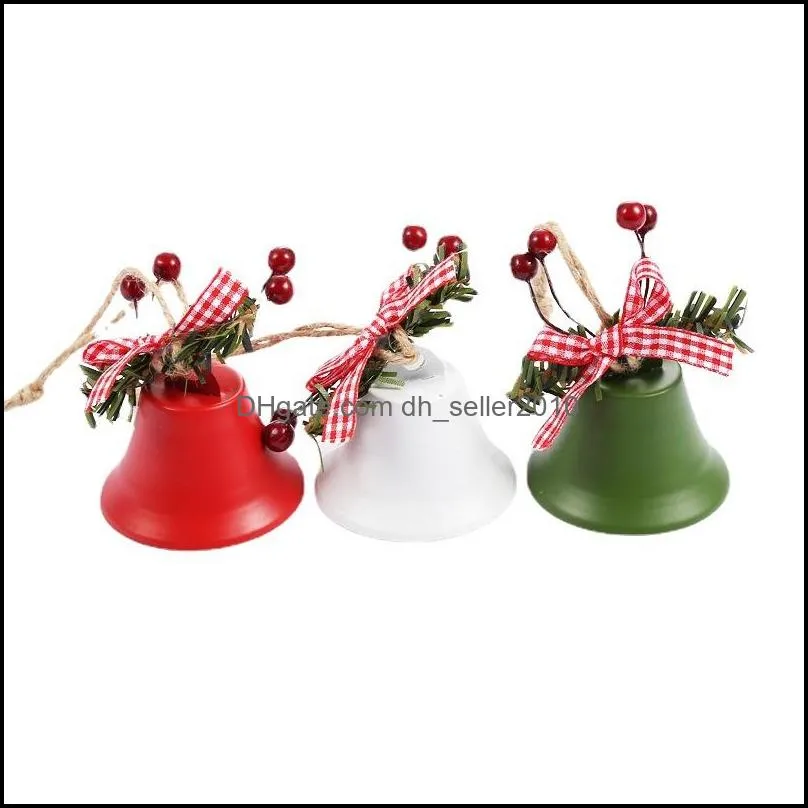 party supplies christmas bell red white green metal jingle bells christmas tree hanging pendant ornament xmas decoration for home 20220825