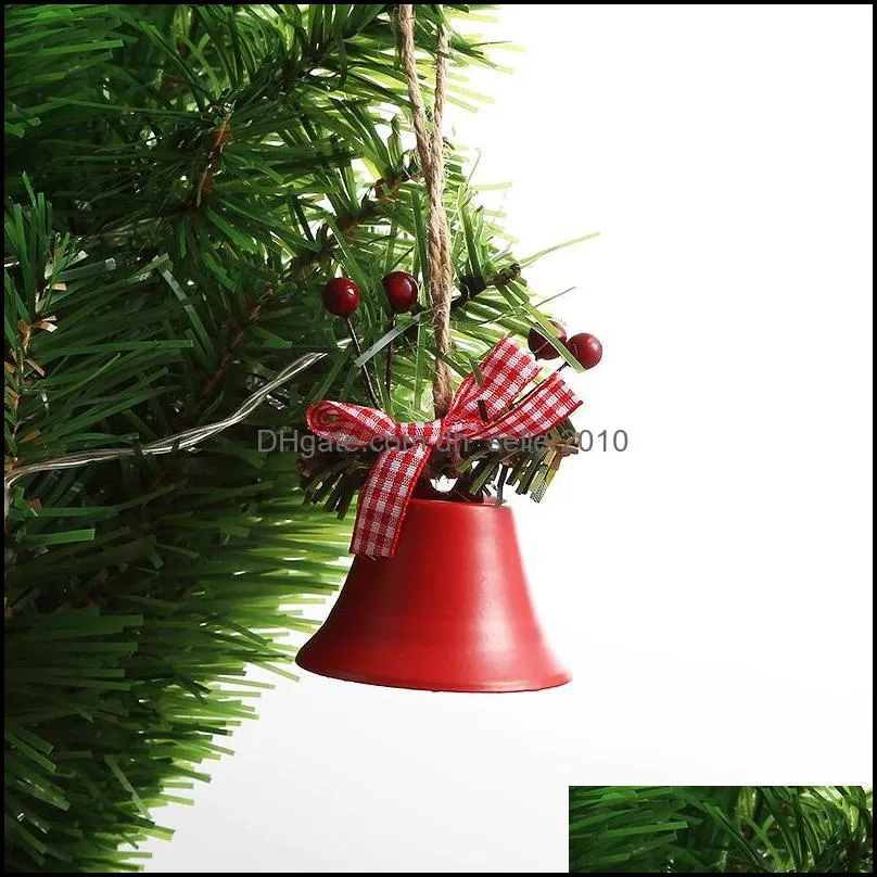 party supplies christmas bell red white green metal jingle bells christmas tree hanging pendant ornament xmas decoration for home 20220825