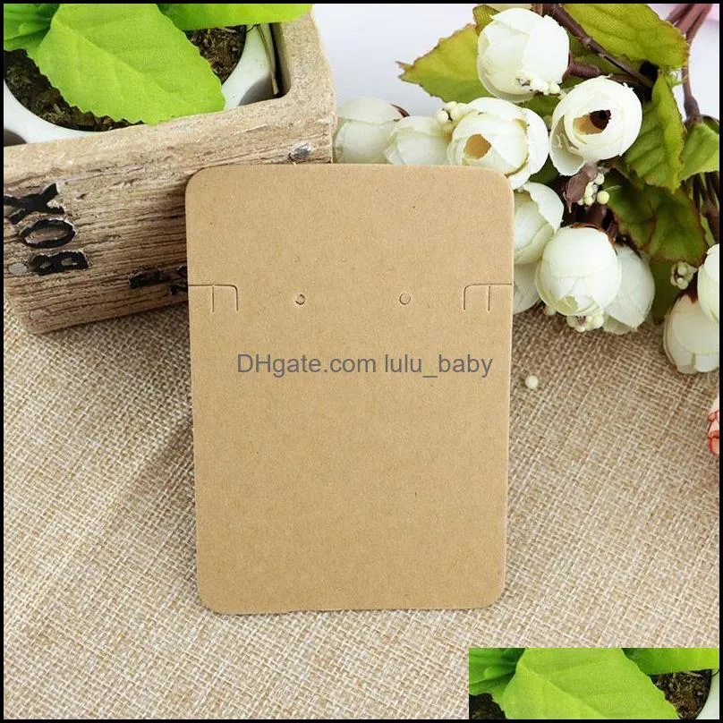 100 pcs/lot 6.8*9.7cm kraft paper necklace earrings sets display cards jewelry packaging card gifts 315 q2