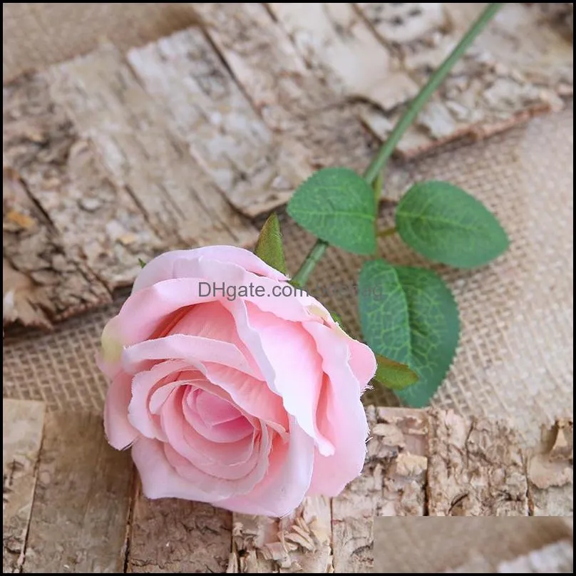 single rose artificial flowers wedding decorations bouquet real touch flower home furnishing party decor flowers new arrival 1 4qt g2