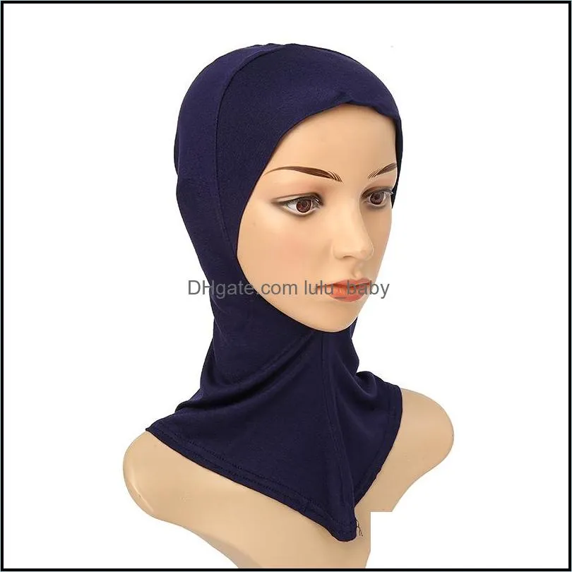 designer muslim women cover inner hijab scarves woman solid color plain underscarf cap scarf mercerized cotton ladies hat hot cny1370 874