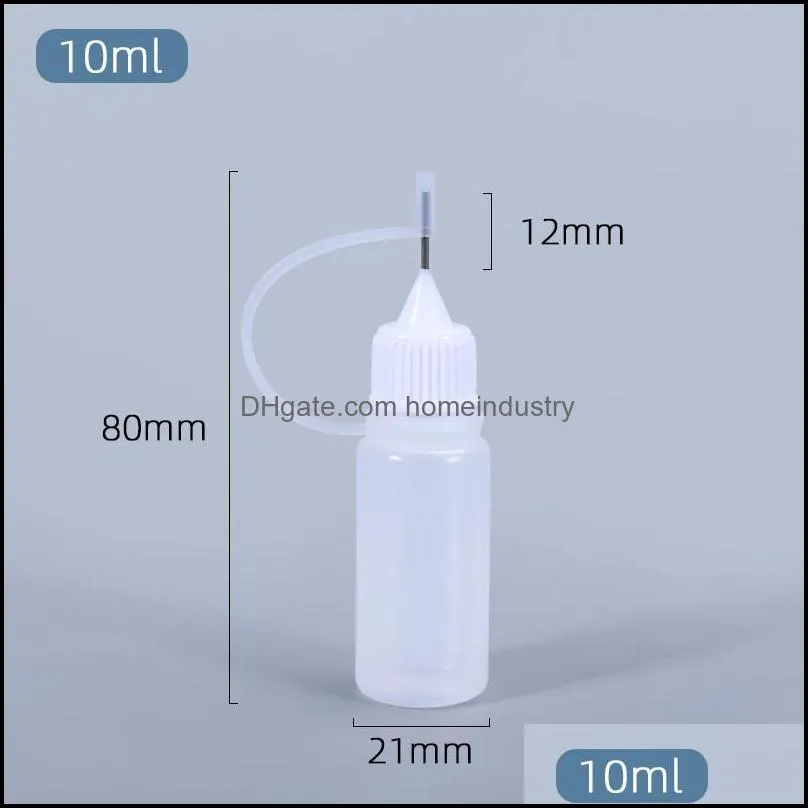 storage bottles & jars 50pcs/100pcs 10ml 30ml plastic squeezable tip applicator bottle refillable dropper with needle caps for glue