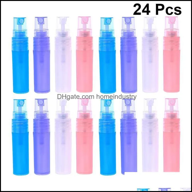 24pcs 3ml mini empty perfume atomizer clear plastic spray bottles refillable liquid sprayer (random color)