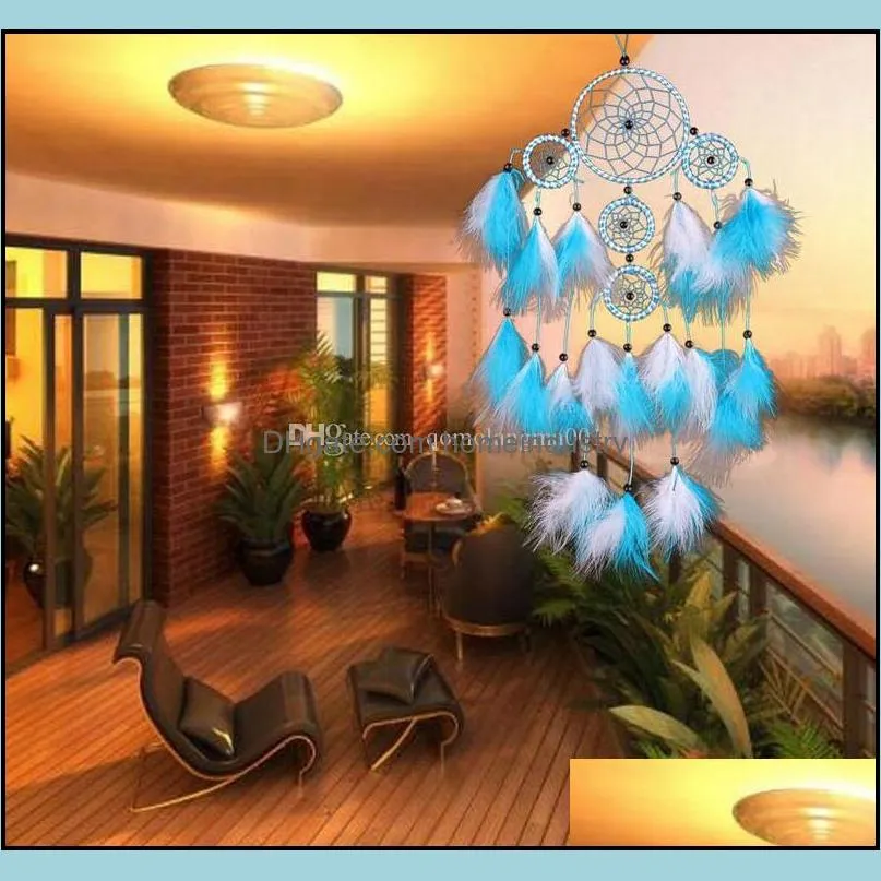 double colors dream catcher campanula gifts ornaments home outdoor decor pendant wind chimes dream ornaments support