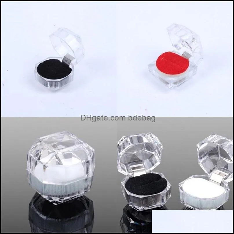 fashion acrylic jewelry packing box womens ornaments case ring earring stud storage jewels gift container hot sale 0 3cq l2