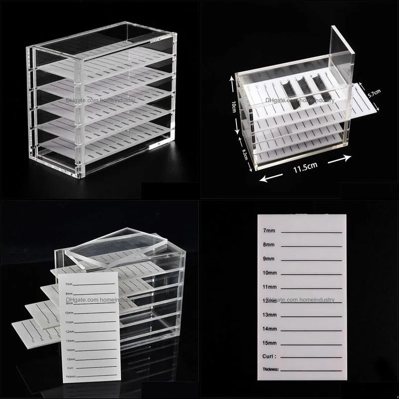 5 layer eyelash storage box acrylic holder pallet for individual volume lash extension display stand makeup tools