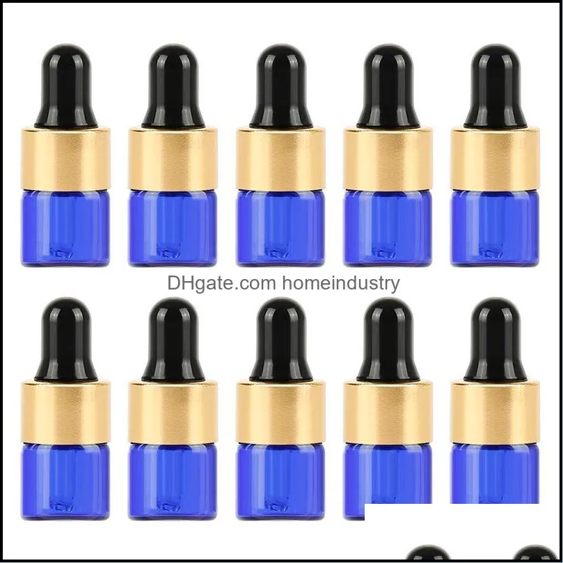 storage bottles & jars 10pcs 1ml silicone head dropper glass bottle travel essential oil empty container sealed and leak-proof