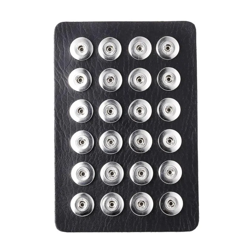noosa snap jewelry 12mm 18mm snap button stand display holder 10 colors black leather snap display for 24 pcs snaps jewelry