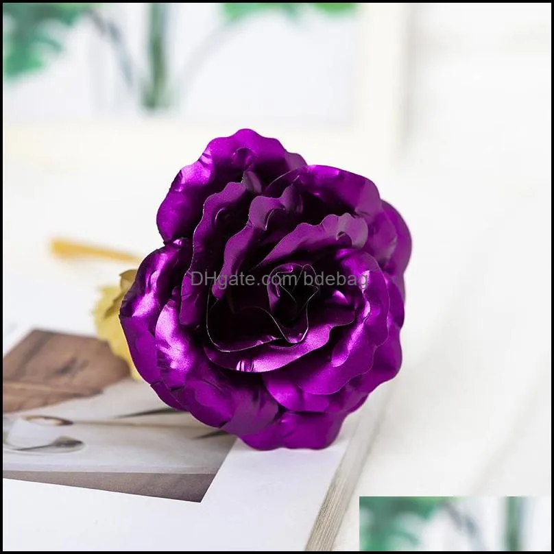 valentine day flower christmas day gift 24k gold foil plated rose creative gifts lasts forever rose for valentine e`s day girl gift 671