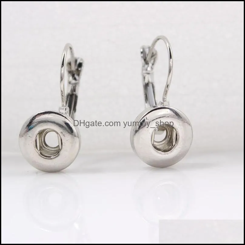 noosa chunks silver color snap button earrings 12mm 18mm snap button dangle earrings for women snap button jewelry
