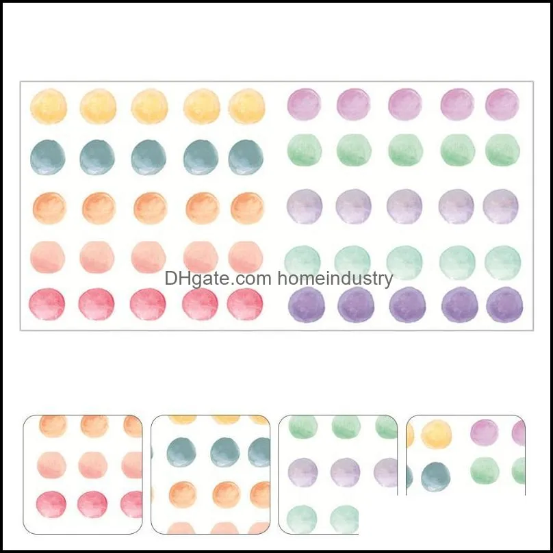 wall stickers 2 sheets diy sticker watercolor dot pattern decals bedroom home decor