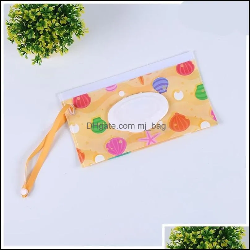 baby wipes storage bag wet towel zipper bags plastic printing portable handbag container rectangle mom women 3 45dh c2