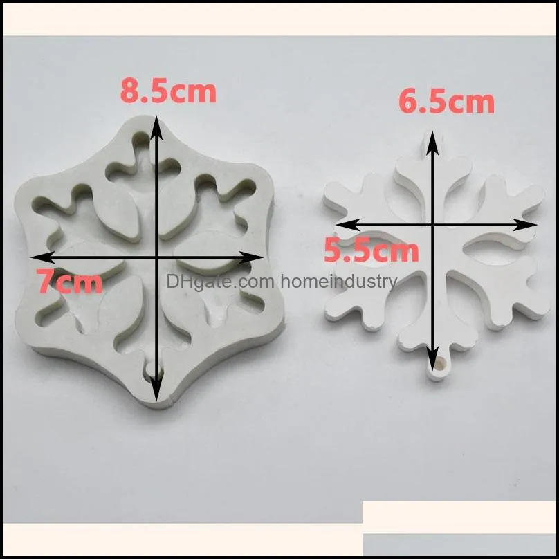 silicone bakeware molds for diy snowflake christmas tree hanging baking tool kids keychain perfume car pendant cake decoration kkb2768