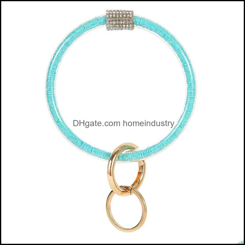 dhl shipping fashion bracelet keychain 15 styles car key ring round wristlet keyring bangle purse key ring charm jewelry party gifts