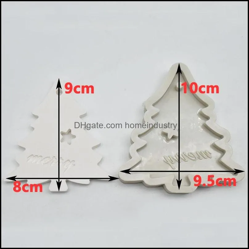 silicone bakeware molds for diy snowflake christmas tree hanging baking tool kids keychain perfume car pendant cake decoration kkb2768