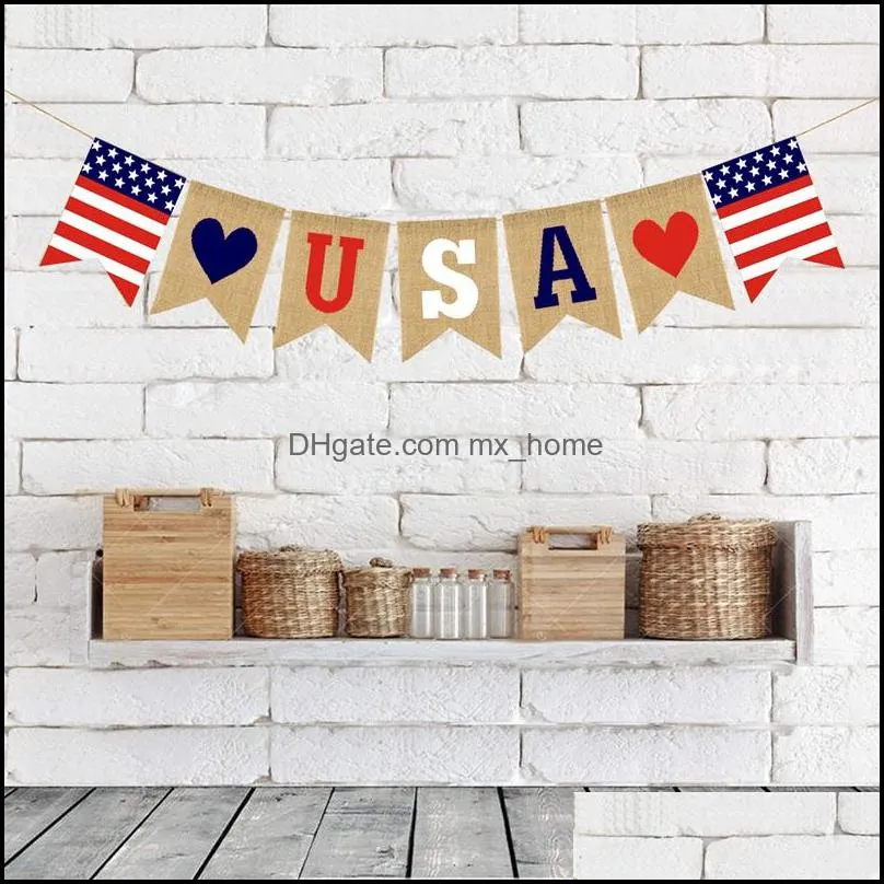 usa swallowtail banners independence day string flags usa letters bunting banners 4th of july party decoration 1363 v2