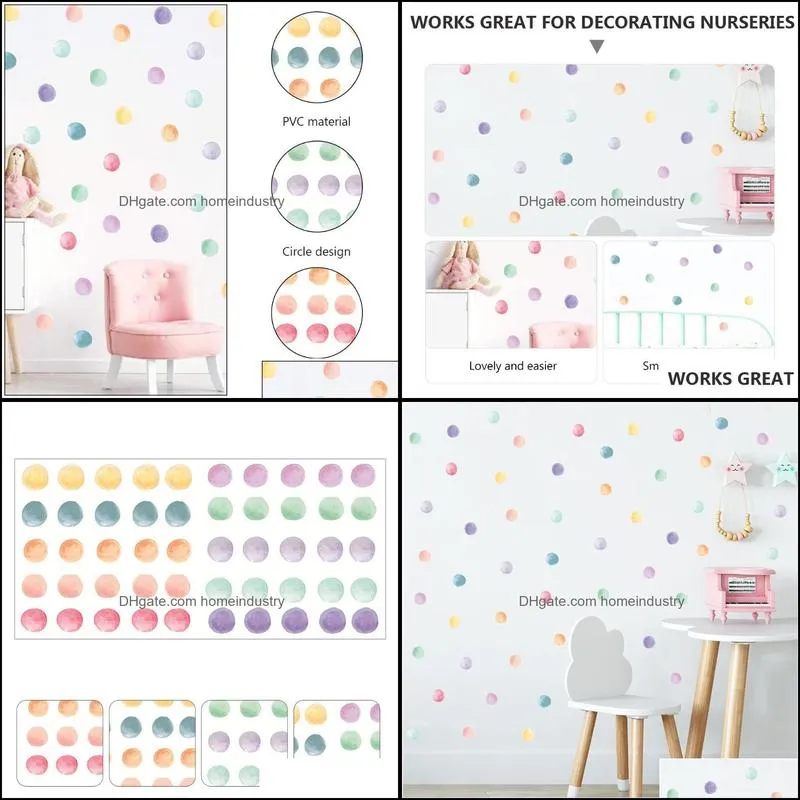 wall stickers 2 sheets diy sticker watercolor dot pattern decals bedroom home decor