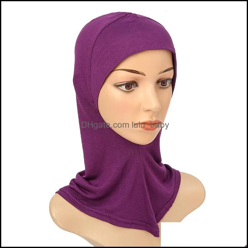 designer muslim women cover inner hijab scarves woman solid color plain underscarf cap scarf mercerized cotton ladies hat hot cny1370 874