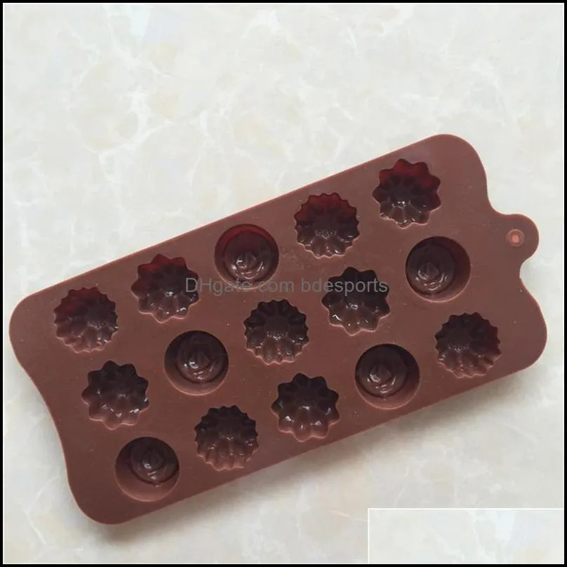 silica gel chocolates moulds 15 hole position multi colors silicone molds lifelike flower ice lattice die 1 6xg l1