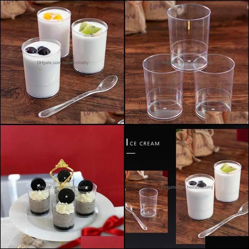 100ml mousse pudding jelly cups clear transparent ice cream take-out container wedding birthday party disposable dessert package