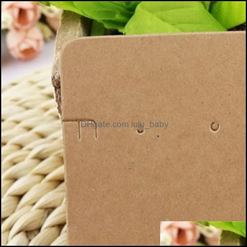 100 pcs/lot 6.8*9.7cm kraft paper necklace earrings sets display cards jewelry packaging card gifts 315 q2