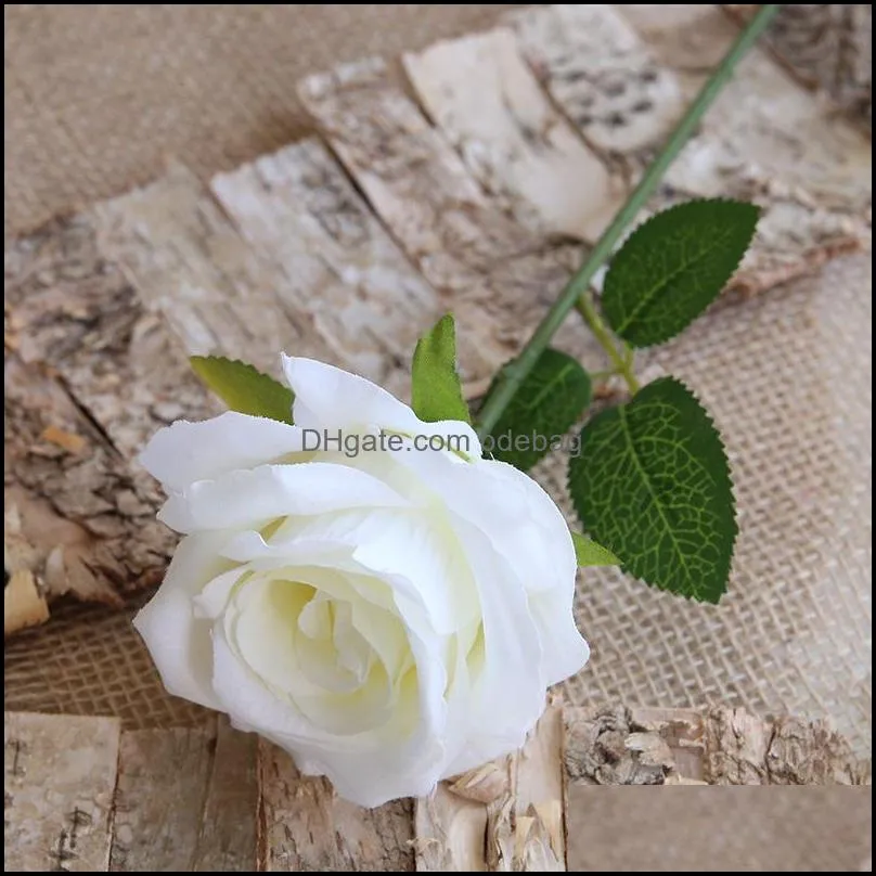 single rose artificial flowers wedding decorations bouquet real touch flower home furnishing party decor flowers new arrival 1 4qt g2