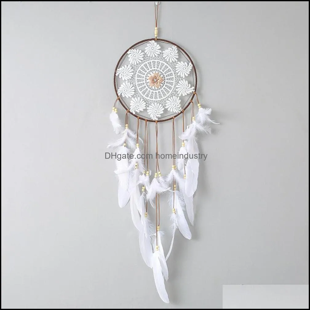 extra large dream catcher craft ornament gift for kids bedroom wall hanging decoration handmade white feather dream catchers