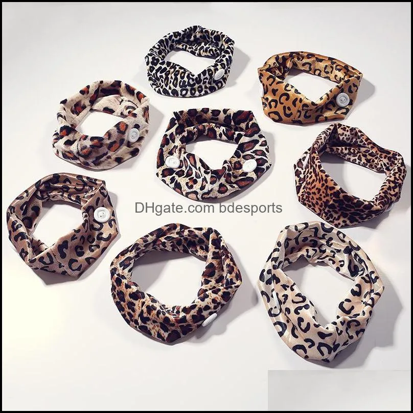 leopard printing head wrap elastic buttons women fashion hairband snoods hair hoop bands cloth hairs binding 2 45py c2