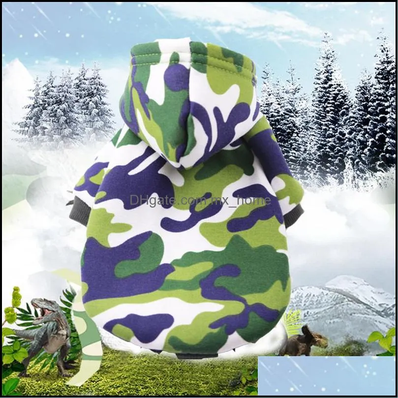 spring autumn winter cloth new pattern pet dog clothes camouflage stain resistant handsome cat two legged hoodie new arrival 5 5ml m2