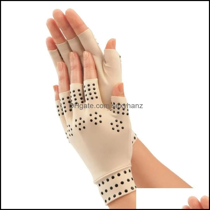 magnetic therapy arthritis glove fingerless gloves pain relief heal joints braces supports health care tools