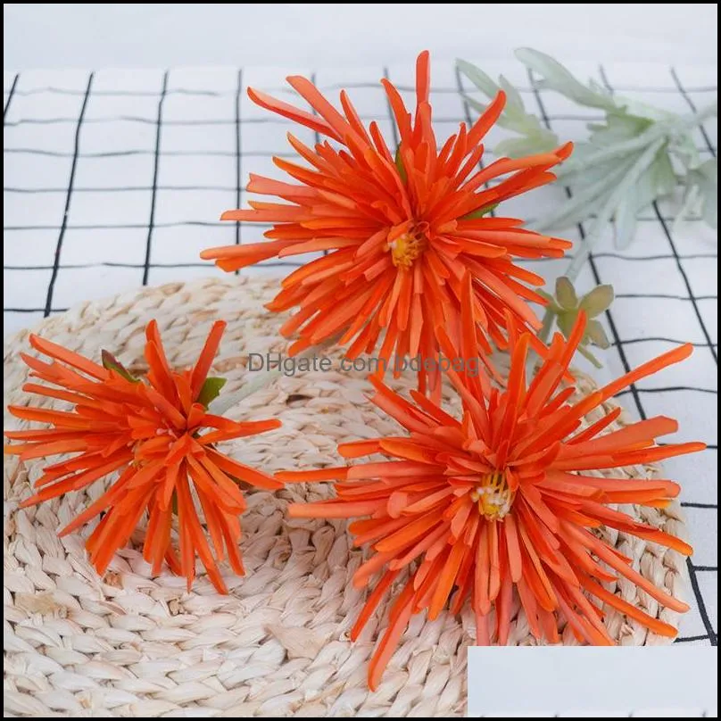 multi colors artificial silk flower home decor decoration simulated flowers wedding hand held crab claw chrysanthemum 6 8xh l1