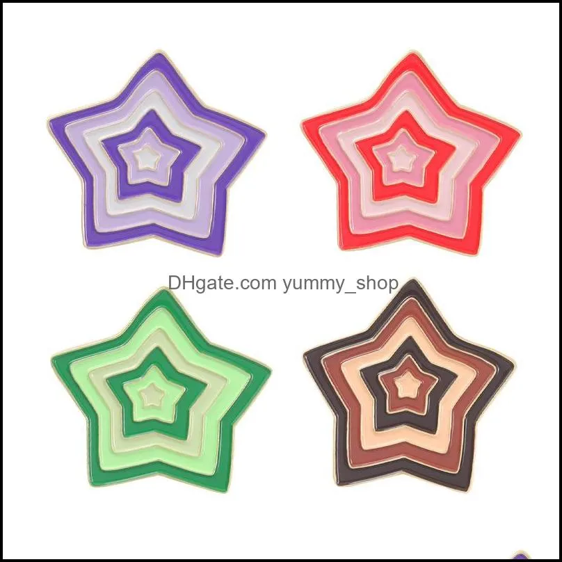 colorful star shape brooch enamel pins funny badges bag clothes lapel pin gift for friends