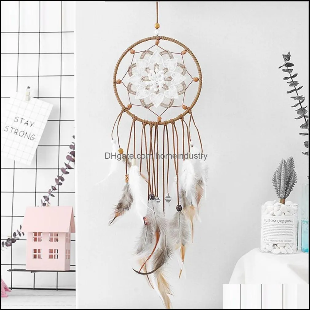 extra large dream catcher craft ornament gift for kids bedroom wall hanging decoration handmade white feather dream catchers